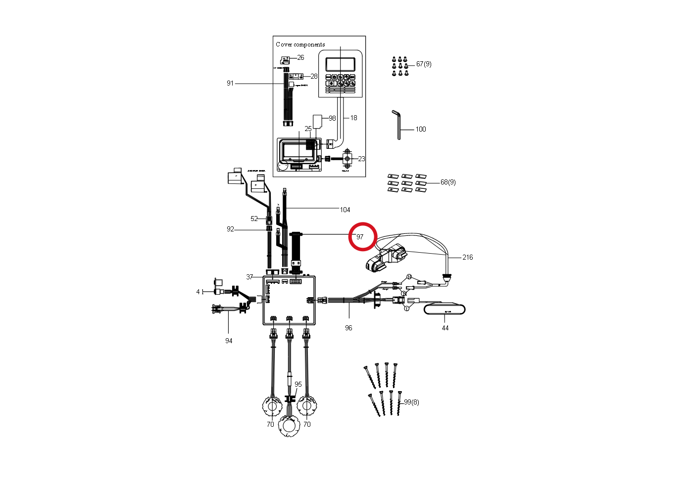 Kress Kabelbaum der Transferplatte 59001861 – Position in der Explosionszeichnung