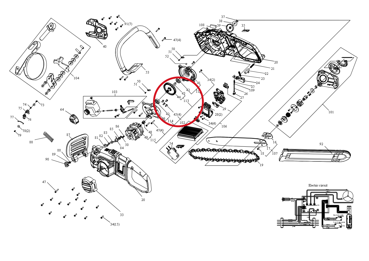 Kress Kugellager 6000 59002042 – Position in der Explosionszeichnung