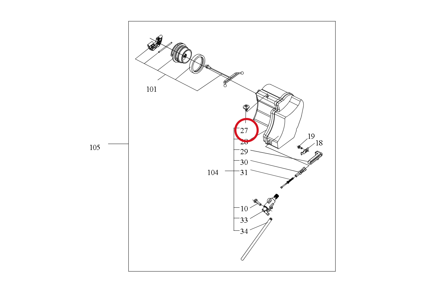 Kress Linkes Gehäusegummi 59002053 – Position in der Explosionszeichnung