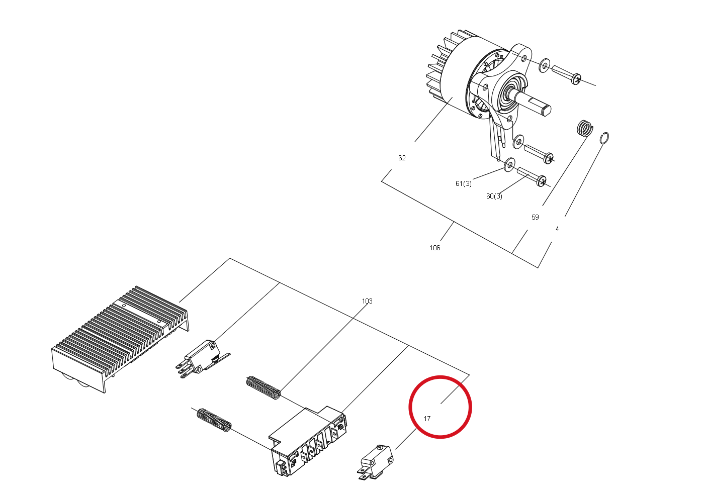 Kress Schalter 59002082 – Position in der Explosionszeichnung