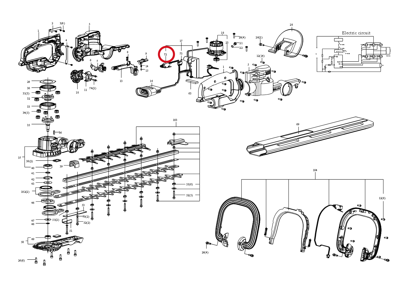 Kress Schalter 59002084 – Position in der Explosionszeichnung