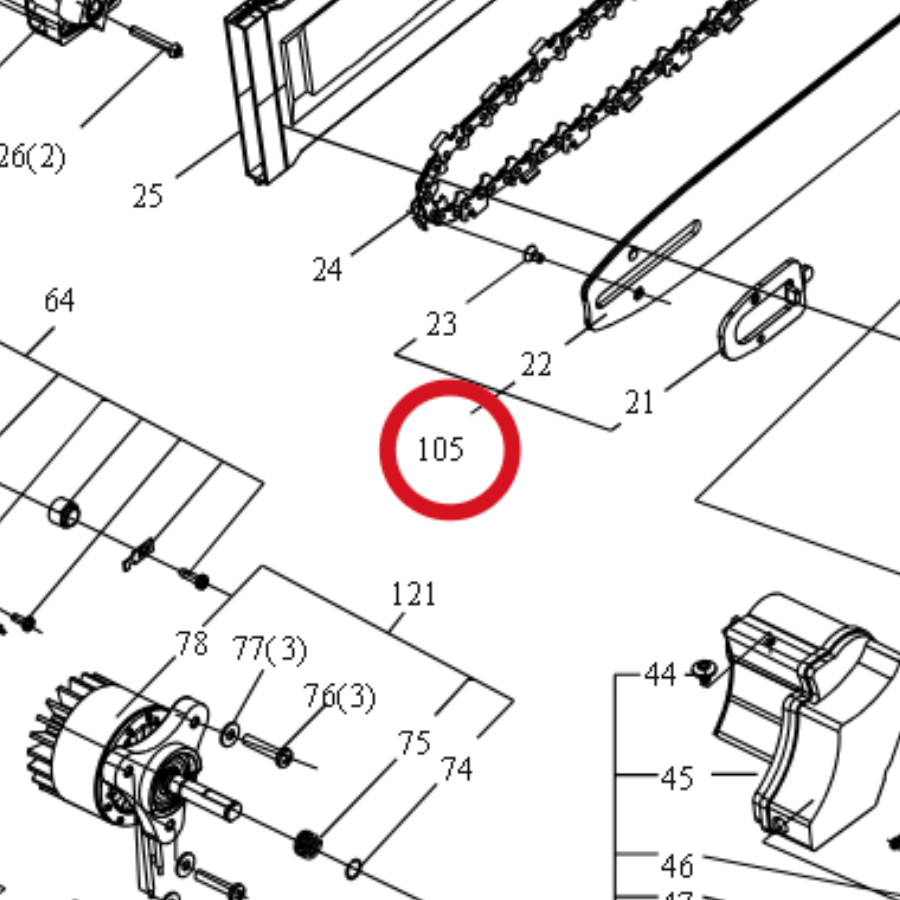 Kress Führungsstangenbaugruppe 59002087 – Position in der Explosionszeichnung