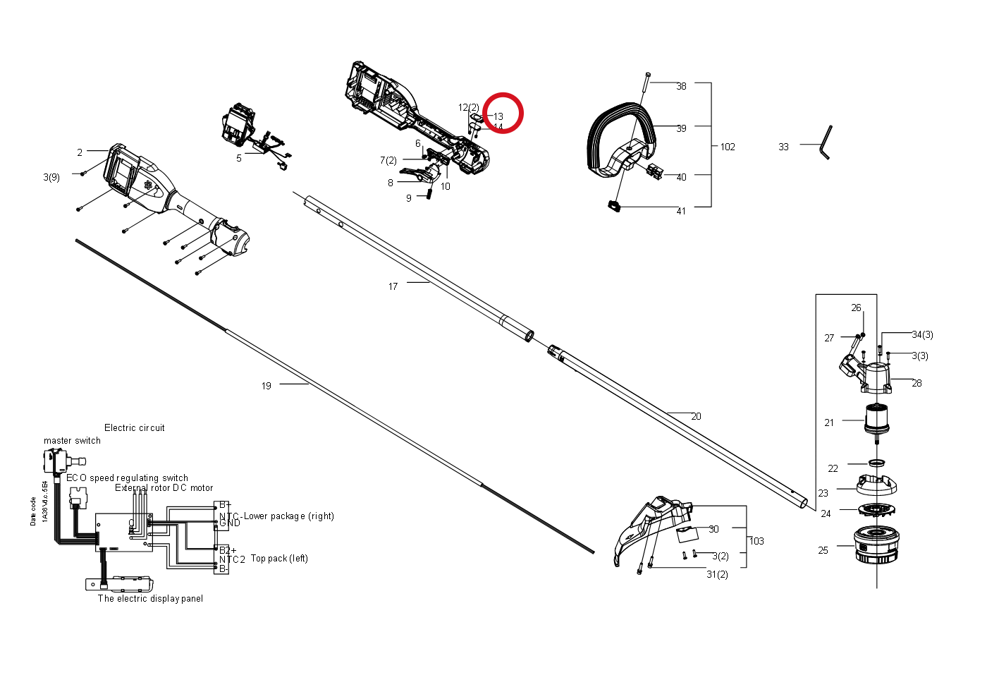 Kress Geschwindigkeitseinstellknopf 59002110 – Position in der Explosionszeichnung