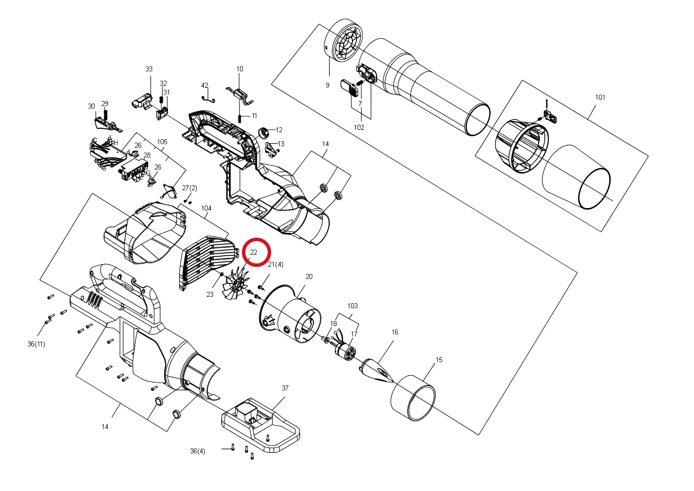 Kress Fan 59002142 – Position in der Explosionszeichnung