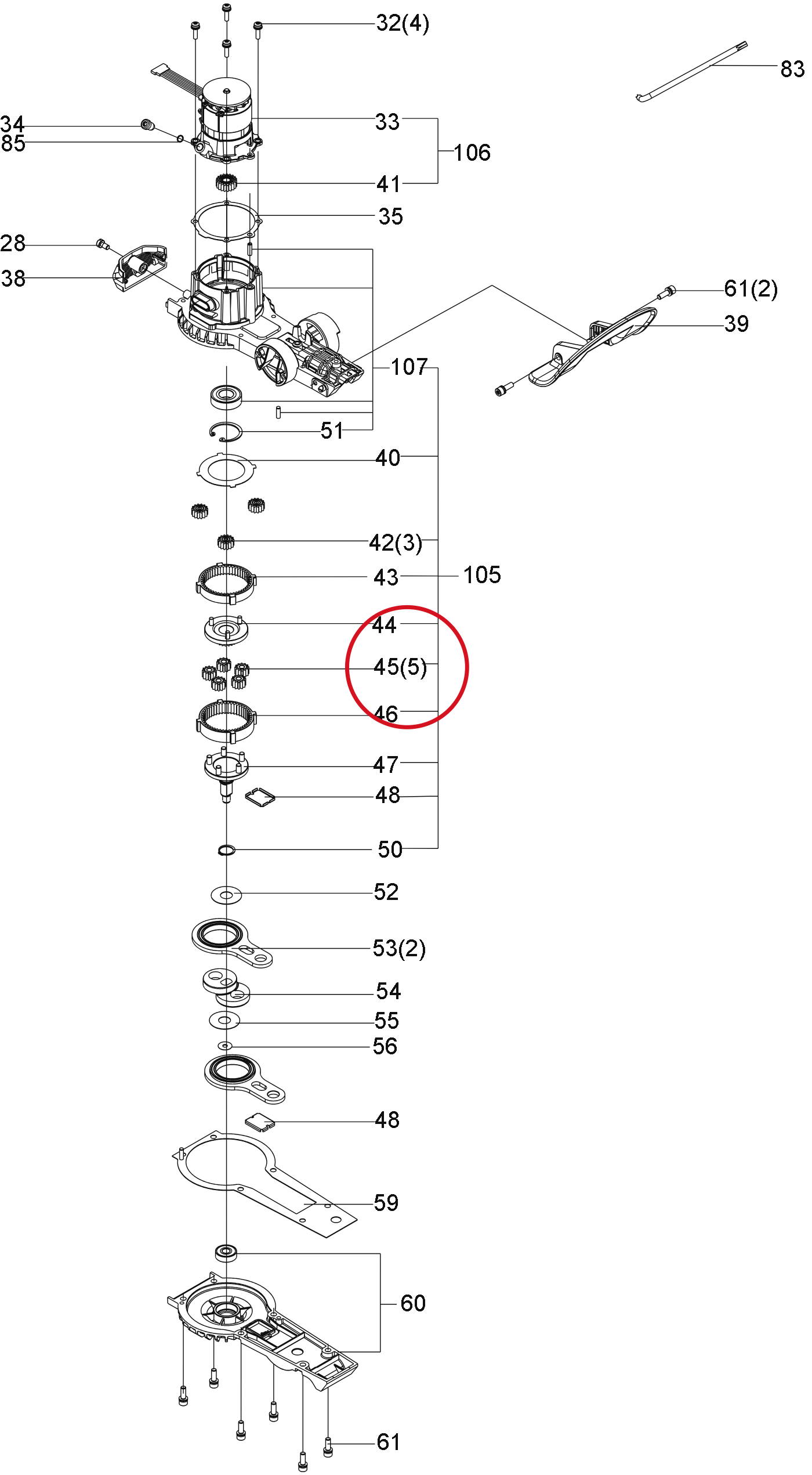 Kress Planetengetriebe2 59002197 – Position in der Explosionszeichnung