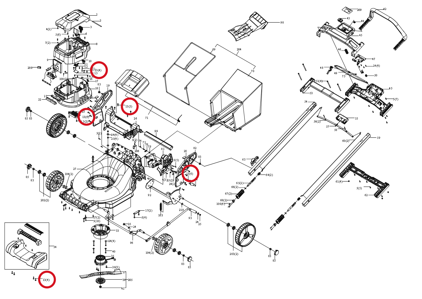 Kress Selbstschneidende Schraube ST4.8X19 59002267 – Position in der Explosionszeichnung