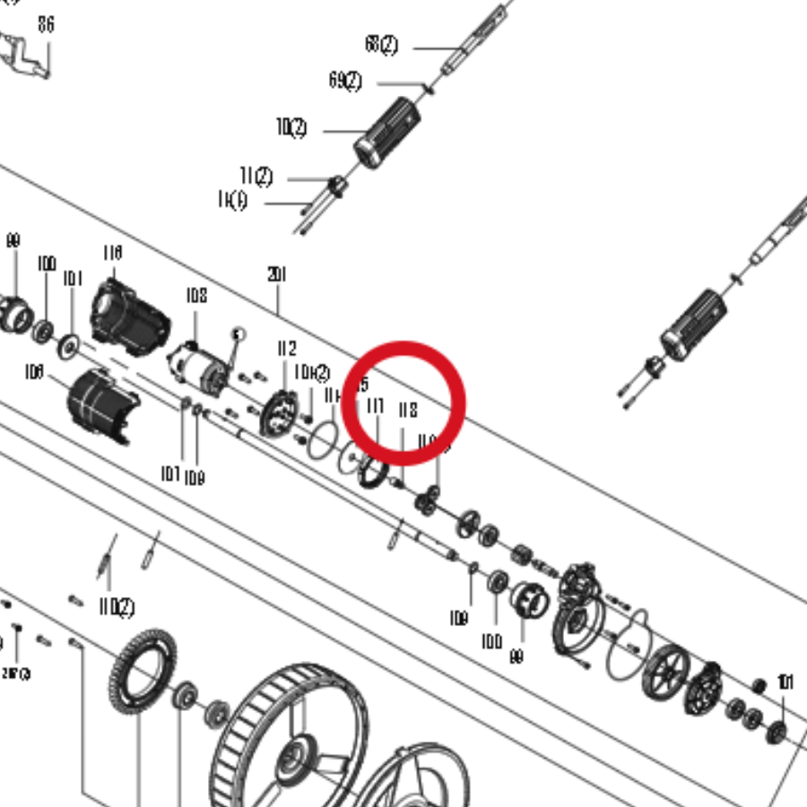 Kress Motorgetriebe 59002345 – Position in der Explosionszeichnung