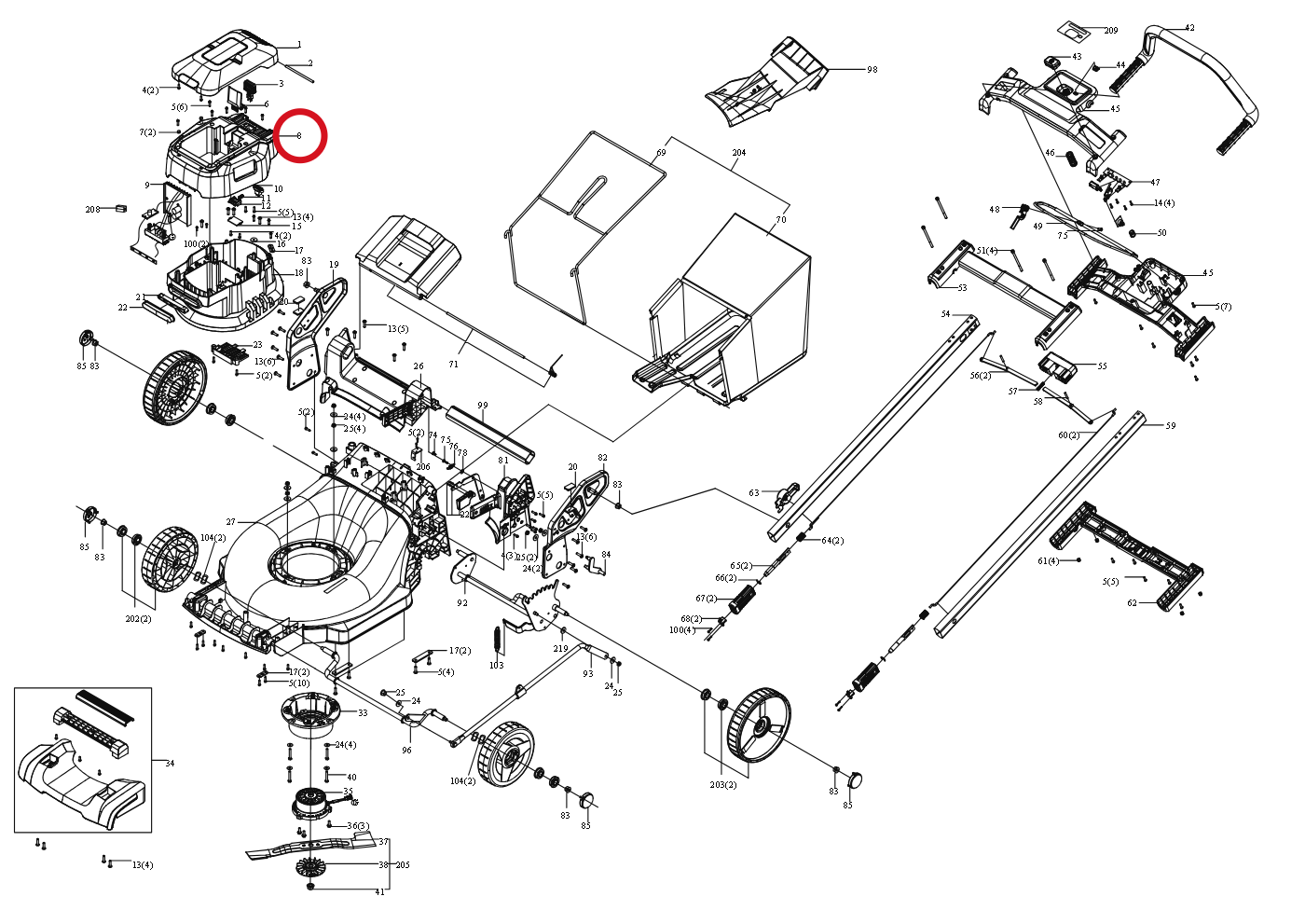 Kress Cover-Center 59002365 – Position in der Explosionszeichnung