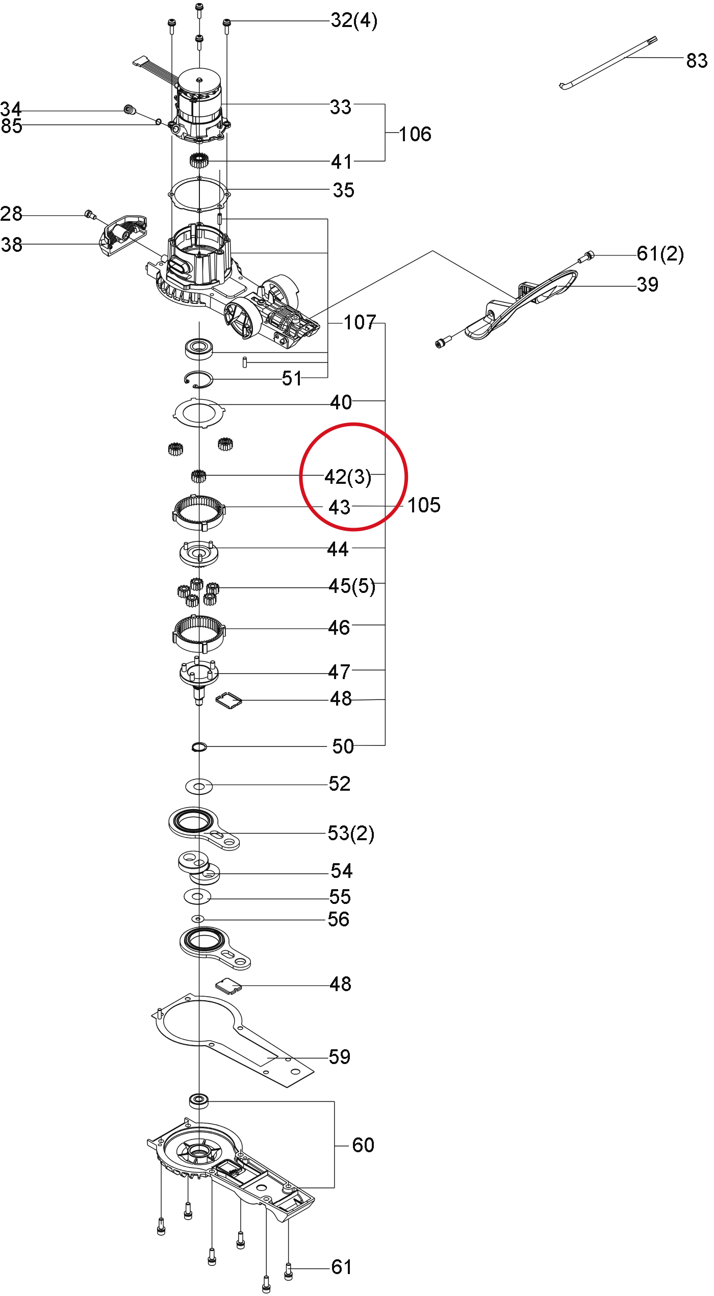 Kress Planetengetriebe 59002429 – Position in der Explosionszeichnung
