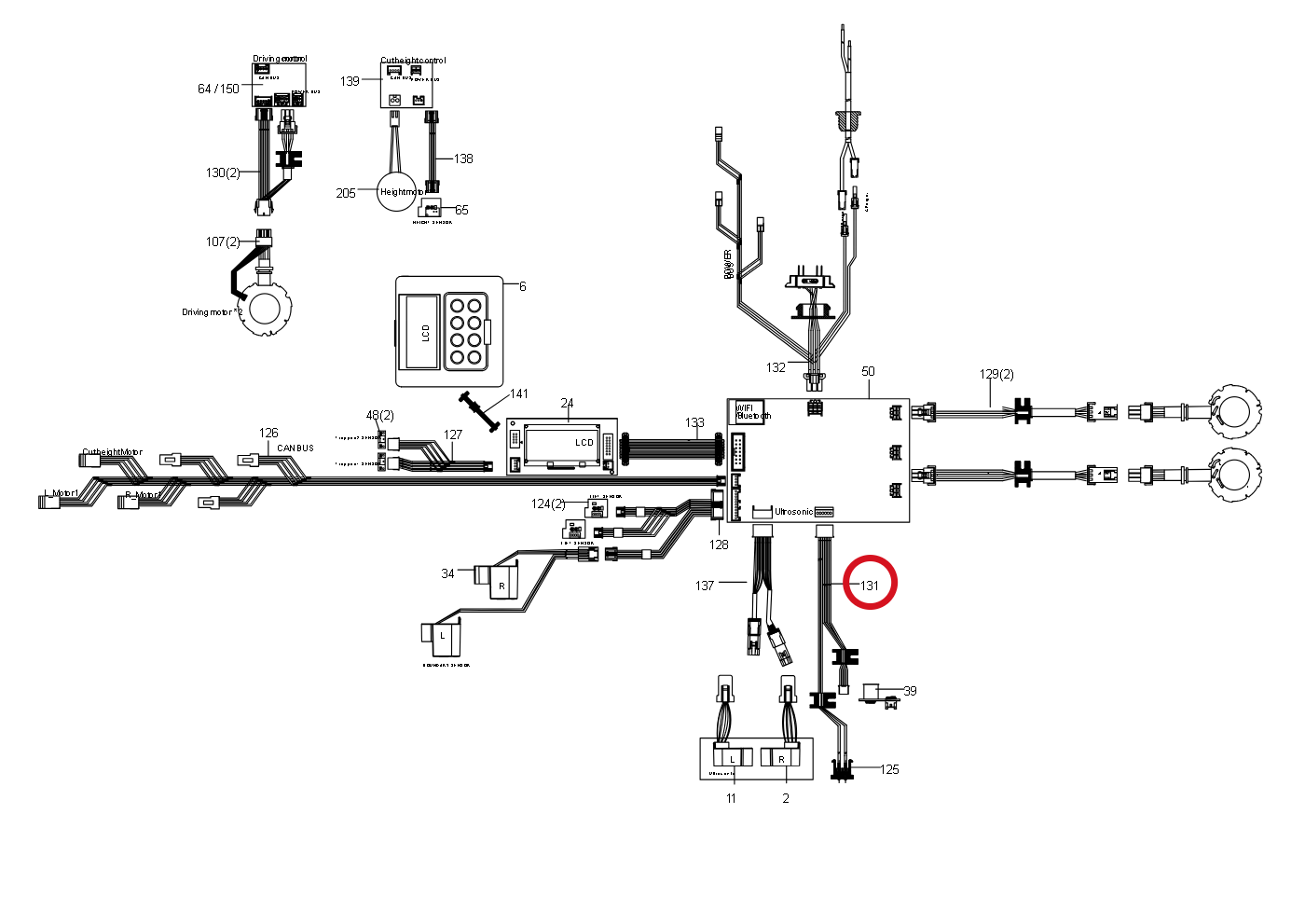 Kress Rain USB-Kabelbaum 59002518 – Position in der Explosionszeichnung