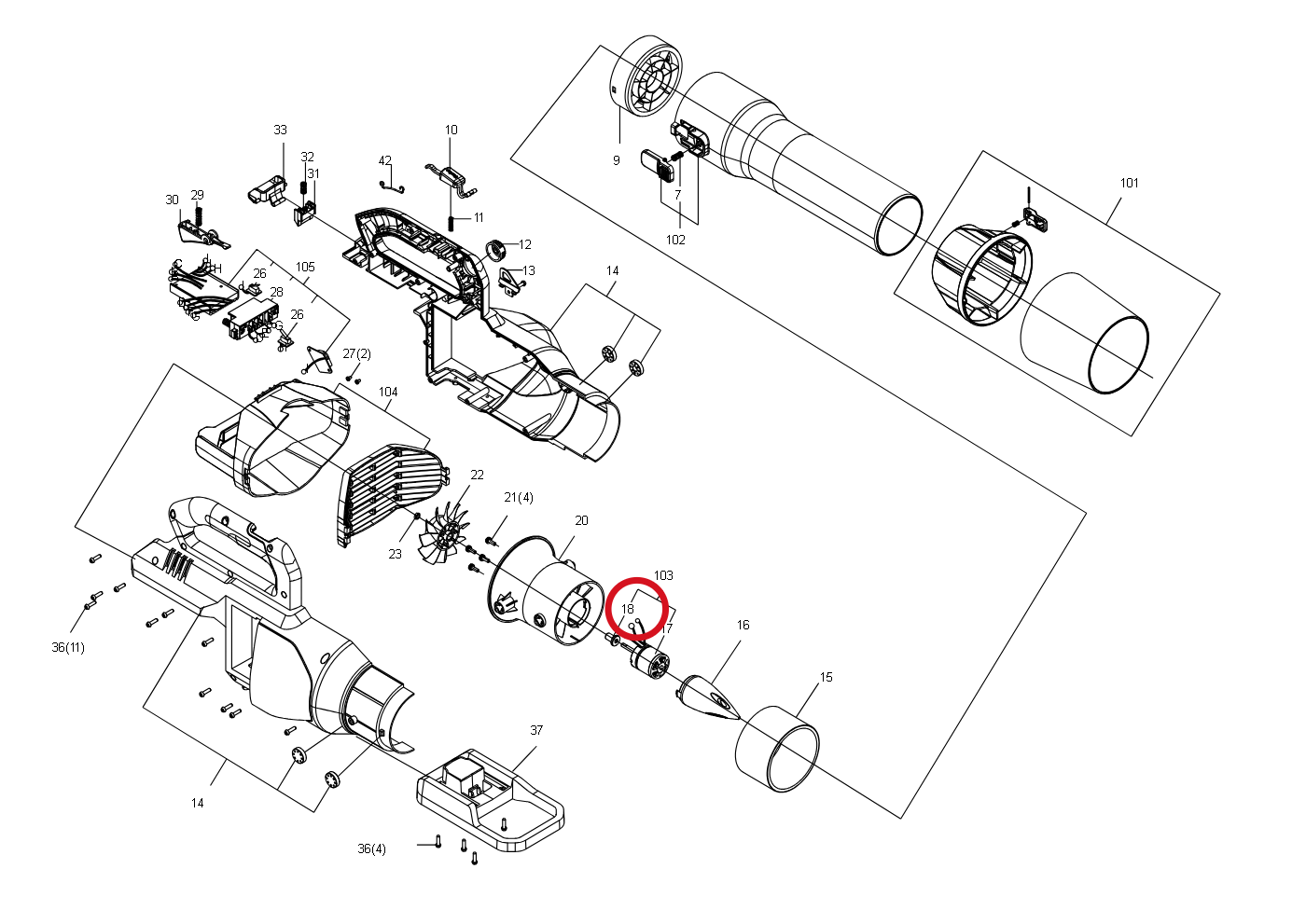 Kress Motorwellenhülse 59002587 – Position in der Explosionszeichnung