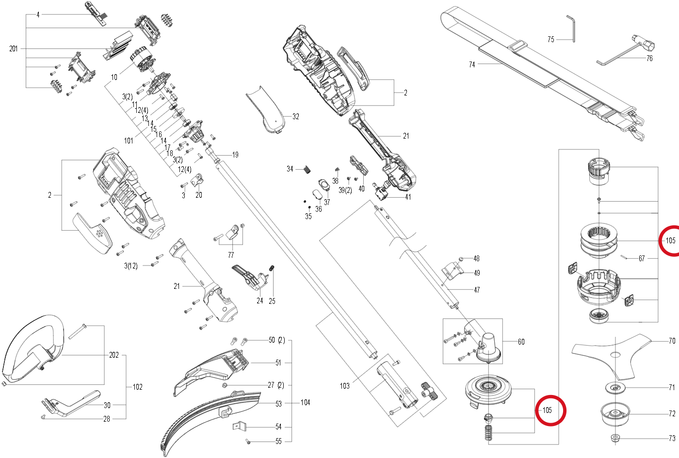 Kress Schneidkopf-Set 59003144 – Position in der Explosionszeichnung