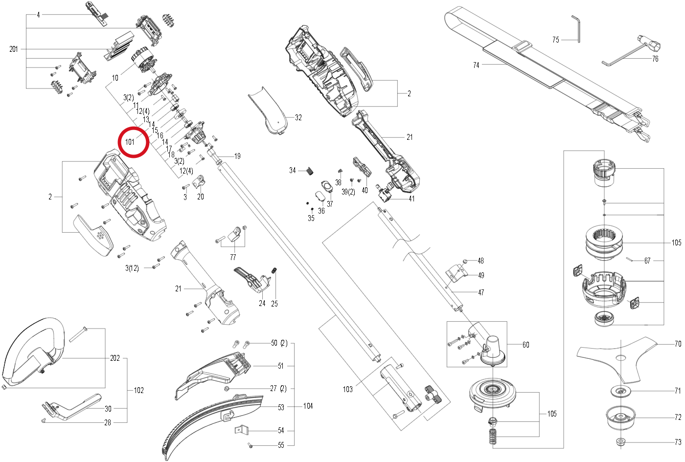 Kress Maschinenherz-Montage 59003355 – Position in der Explosionszeichnung