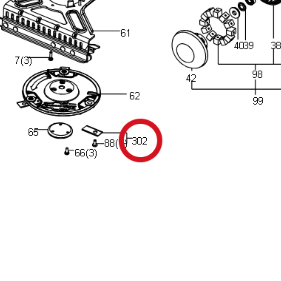 Kress Messer Schrauben Set ( 1*1) x9 59003411 – Position in der Explosionszeichnung