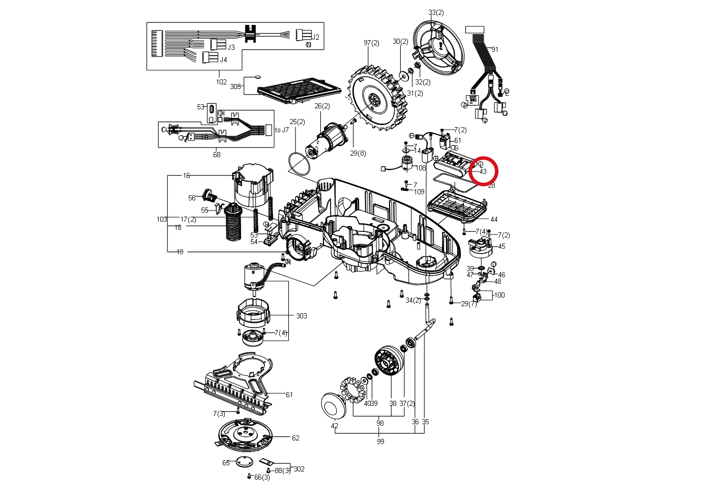 Kress Akku (Li-Ion, 2,5 Ah, 20 V) KA3022 59003453 – Position in der Explosionszeichnung