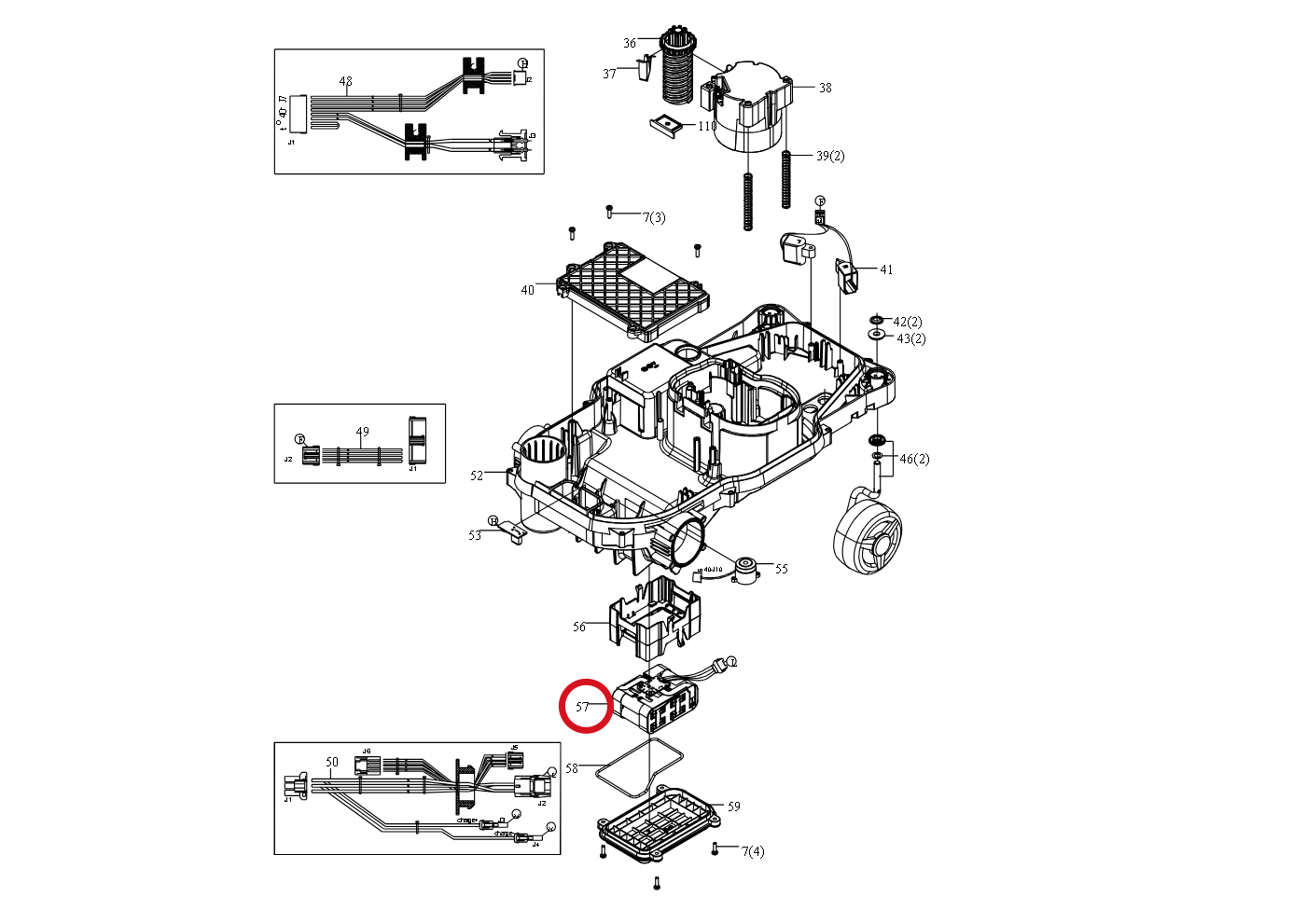 Kress Akkupack (Li-Ion, 5Ah, 20V) KA3025 59003455 – Position in der Explosionszeichnung