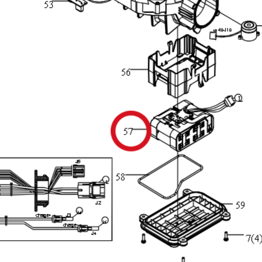 Kress Akkupack (Li-Ion, 5Ah, 20V) KA3025 59003455 – Position in der Explosionszeichnung
