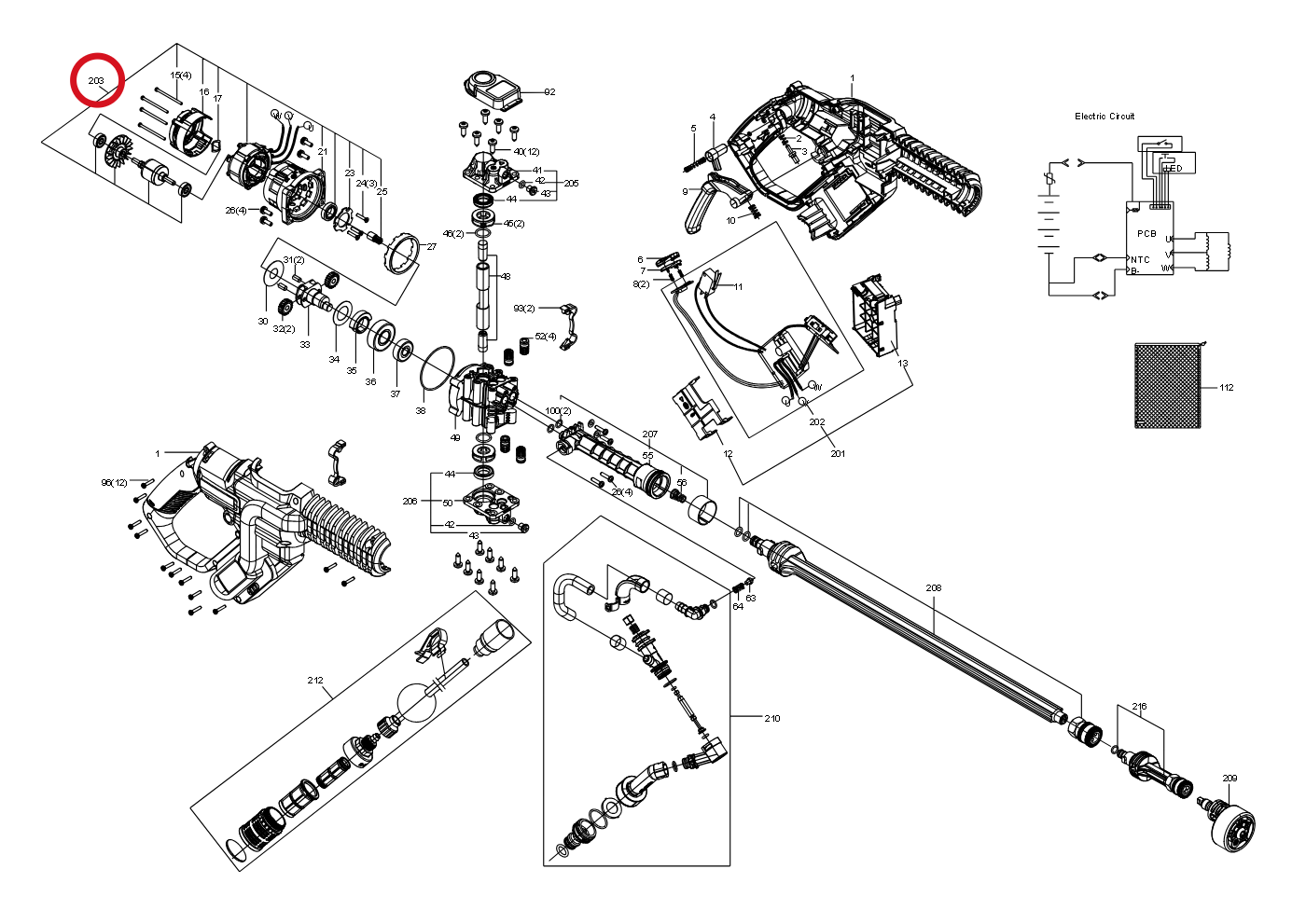 Kress Motor-Satz 59003559 – Position in der Explosionszeichnung