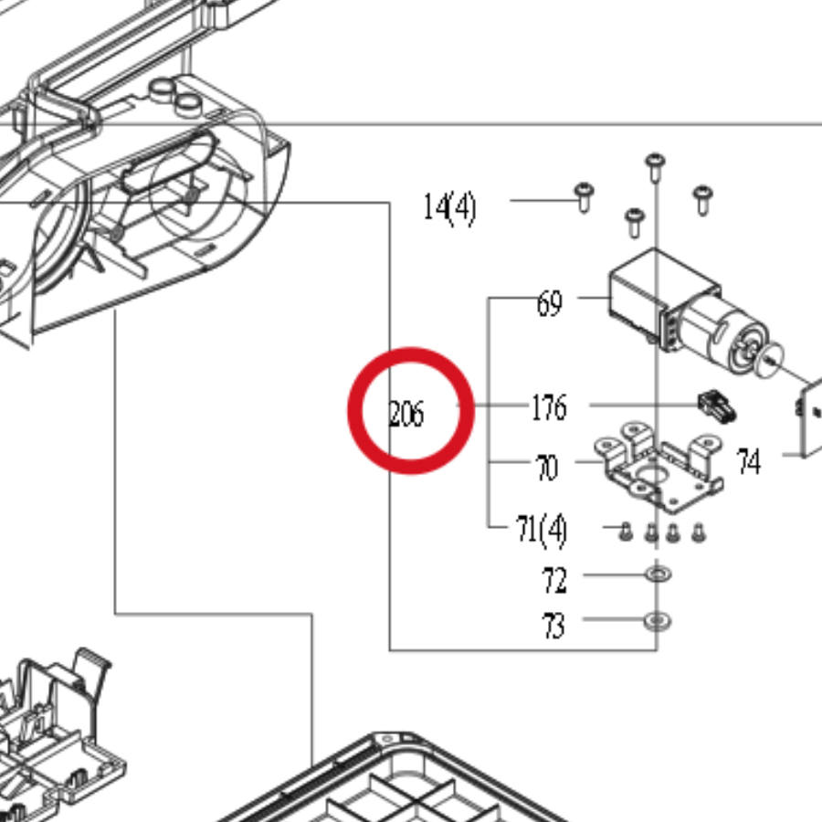 Kress Höhenverstellmotor-Baugruppe 59003839 – Position in der Explosionszeichnung