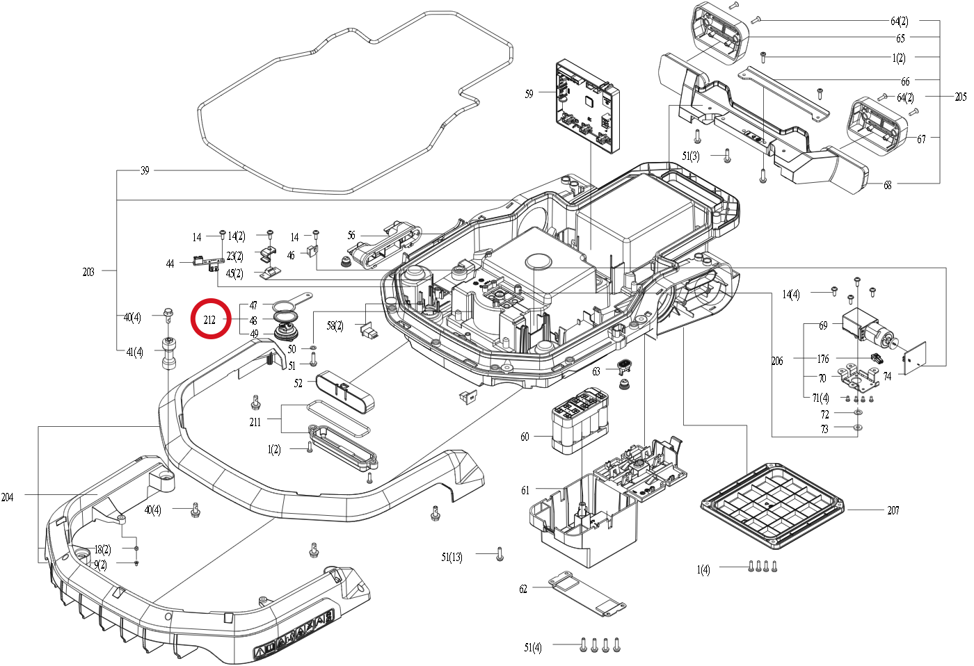 Kress Wasserdichte Steckerbaugruppe 59003840 – Position in der Explosionszeichnung