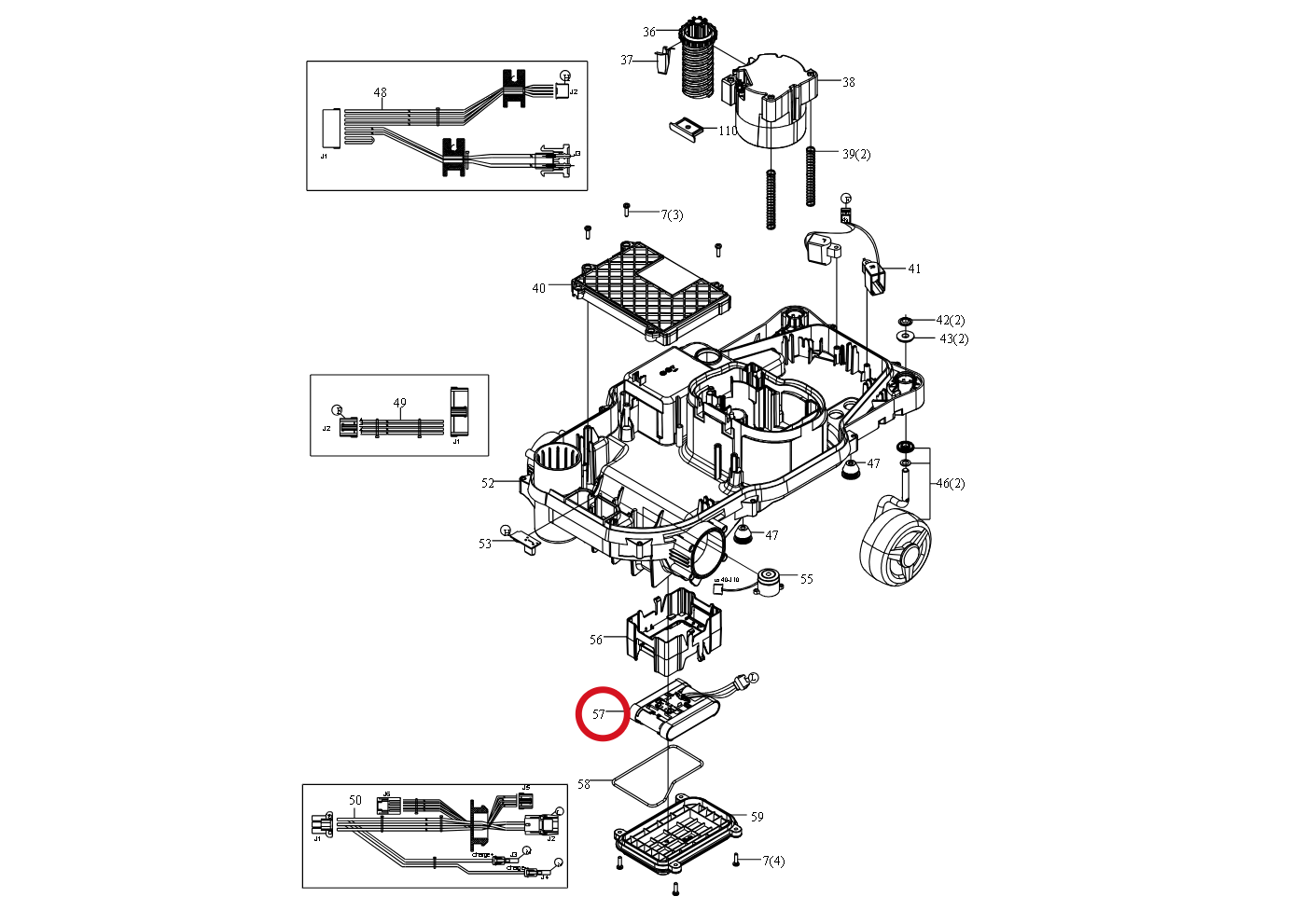 Kress Akku (Li-Ion, 4,0 Ah, 20 V) KA3024 59003841 – Position in der Explosionszeichnung