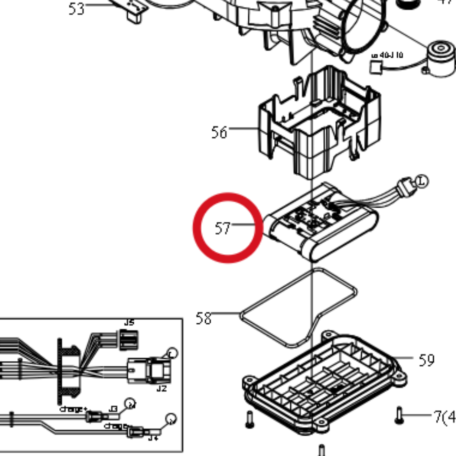 Kress Akku (Li-Ion, 4,0 Ah, 20 V) KA3024 59003841 – Position in der Explosionszeichnung