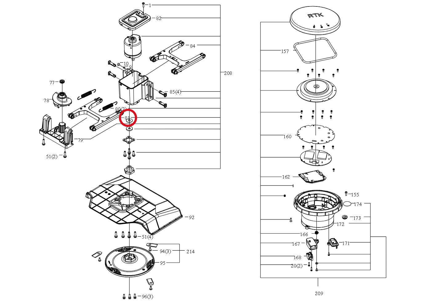 Kress Halterung Verbinder 59003844 – Position in der Explosionszeichnung