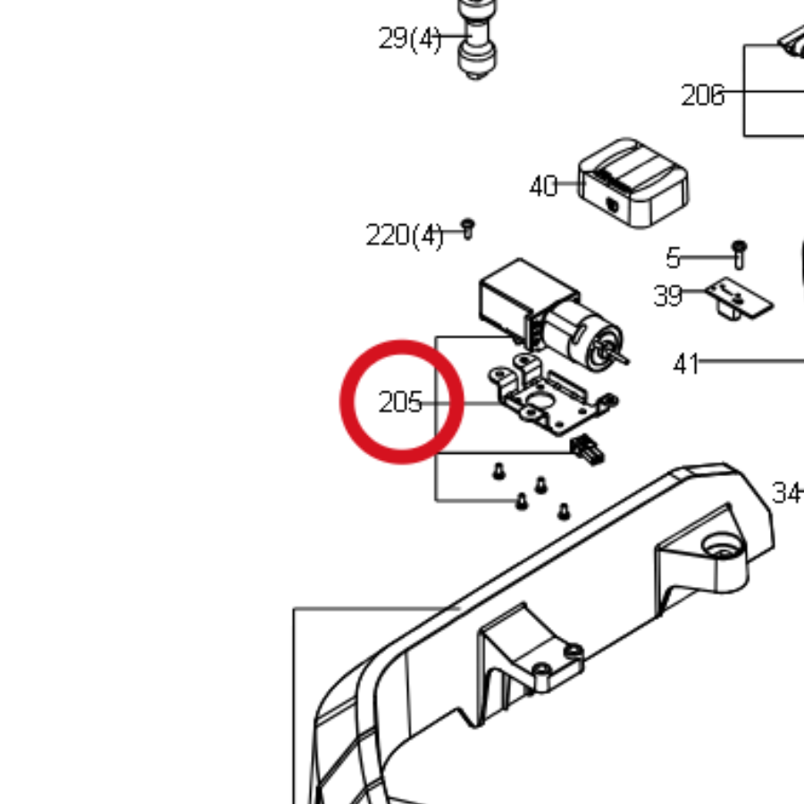 Kress Motor für Höhenverstellung 59003886 – Position in der Explosionszeichnung
