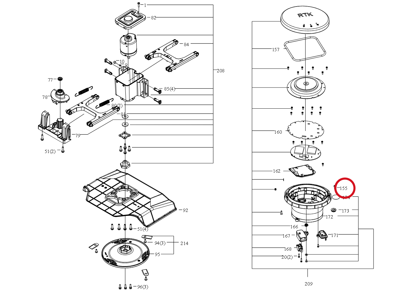 Kress Schraube M4x14 59004130 – Position in der Explosionszeichnung