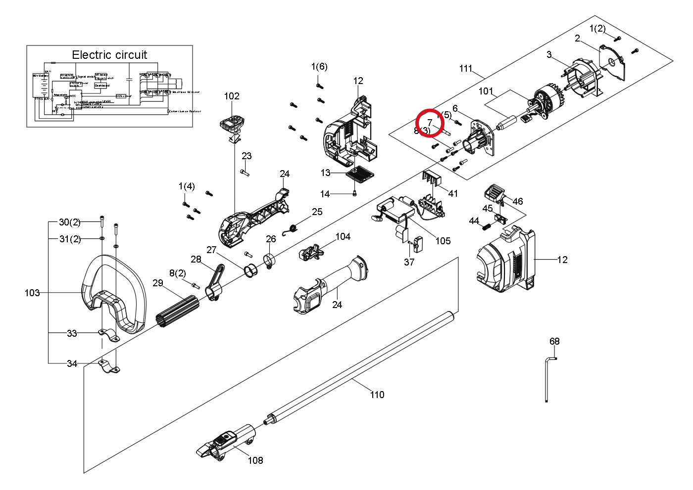 Kress Schraube M6X25 59004219 – Position in der Explosionszeichnung