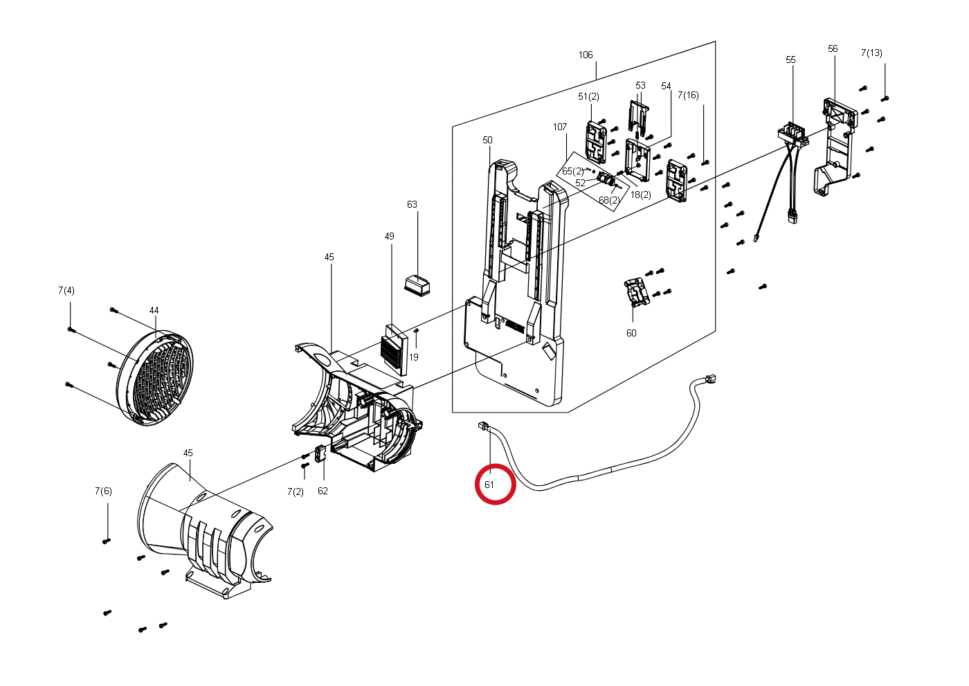 Kress Kabel 59004299 – Position in der Explosionszeichnung