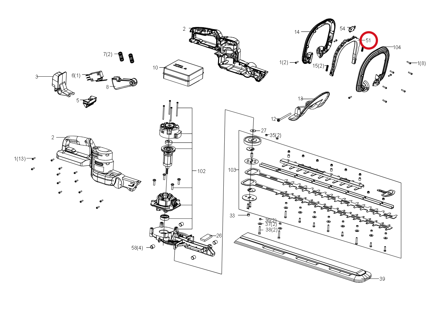 Kress Knopf am vorderen Griff 59004350 – Position in der Explosionszeichnung