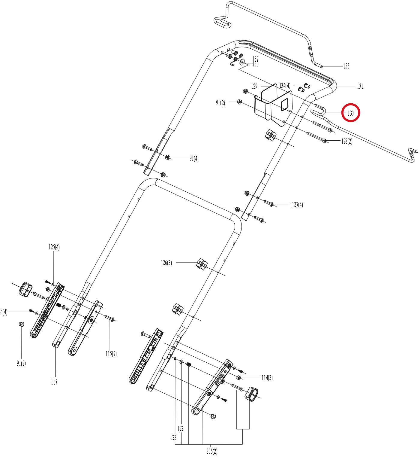 Kress Selbstfahrende Zugstange 59004840 – Position in der Explosionszeichnung