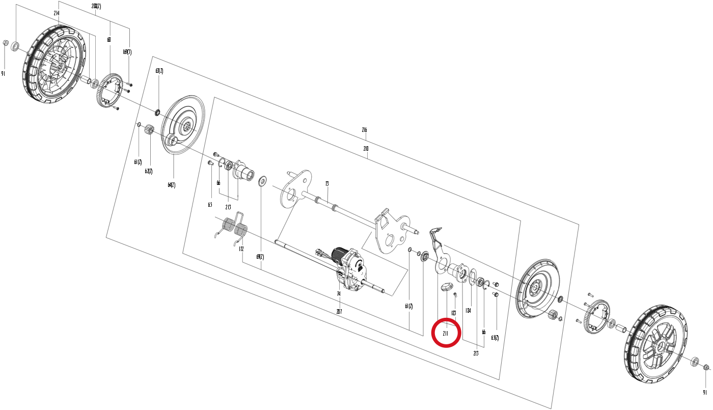 Kress Montage des hinteren Höheneinstellgriffs 59004911 – Position in der Explosionszeichnung