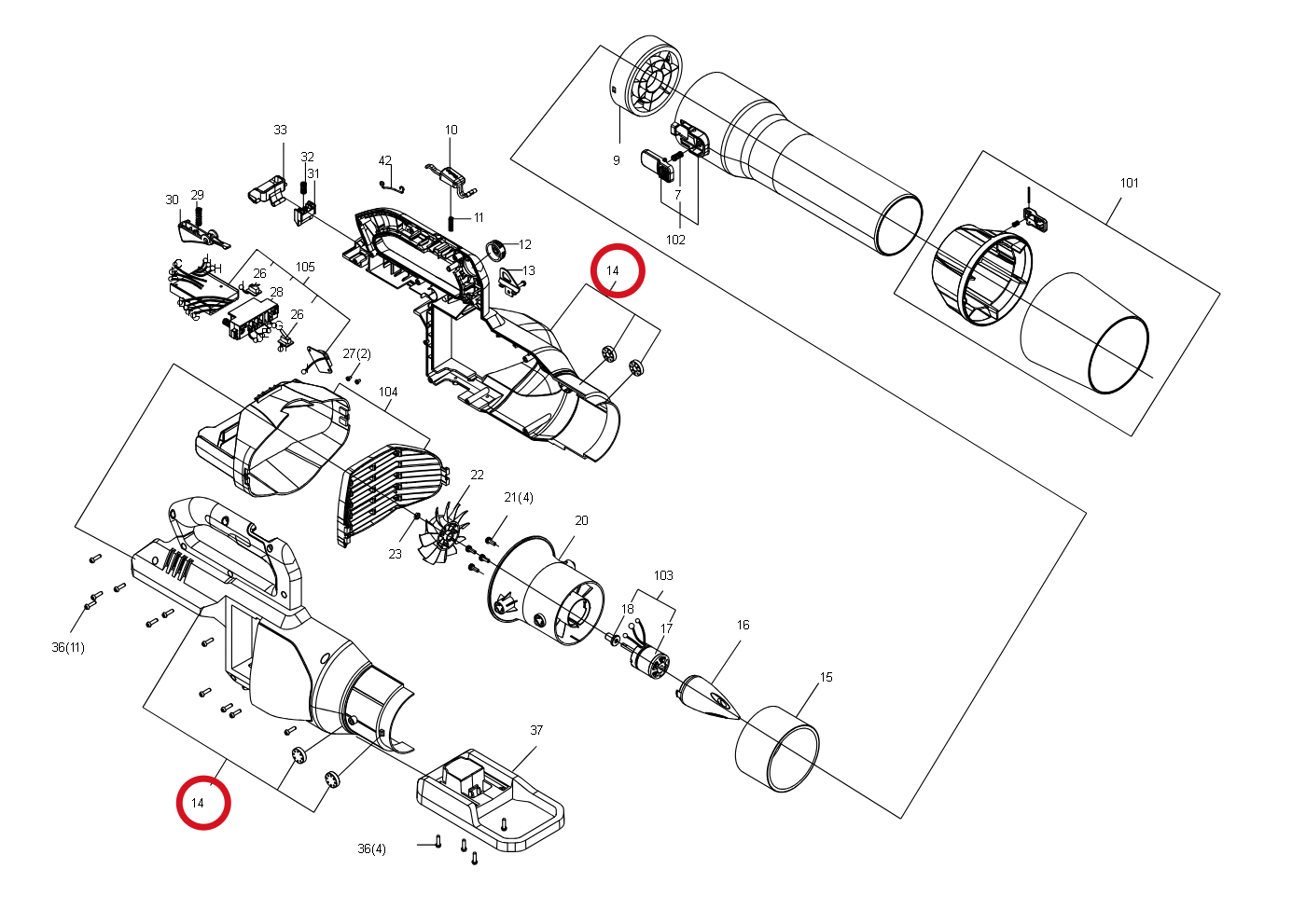 Kress Gehäuse 59005621 – Position in der Explosionszeichnung