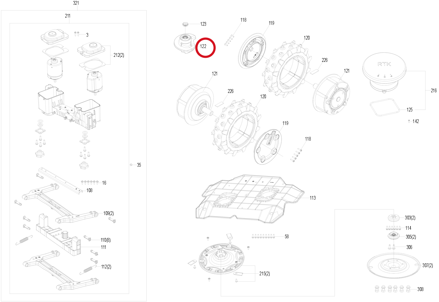 Kress Höheneinstellschraube 59005959 – Position in der Explosionszeichnung
