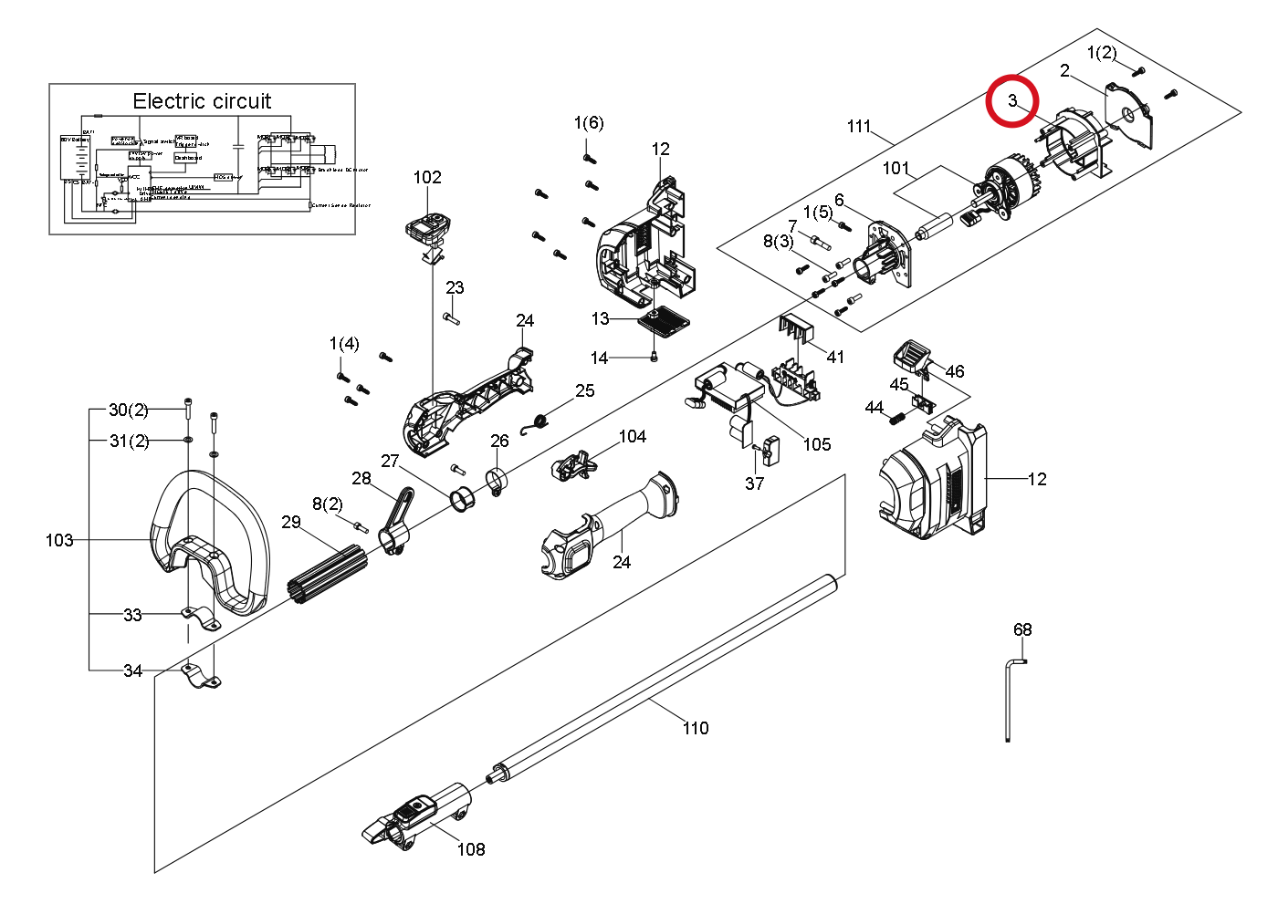 Kress Motor-Gehäuse 59006041 – Position in der Explosionszeichnung