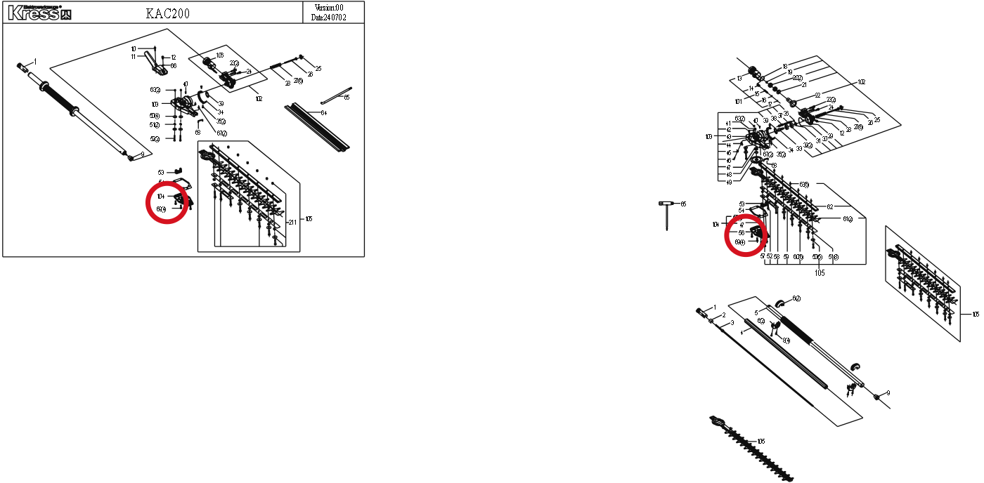 Kress Schraube M5X20 59006147 – Position in der Explosionszeichnung