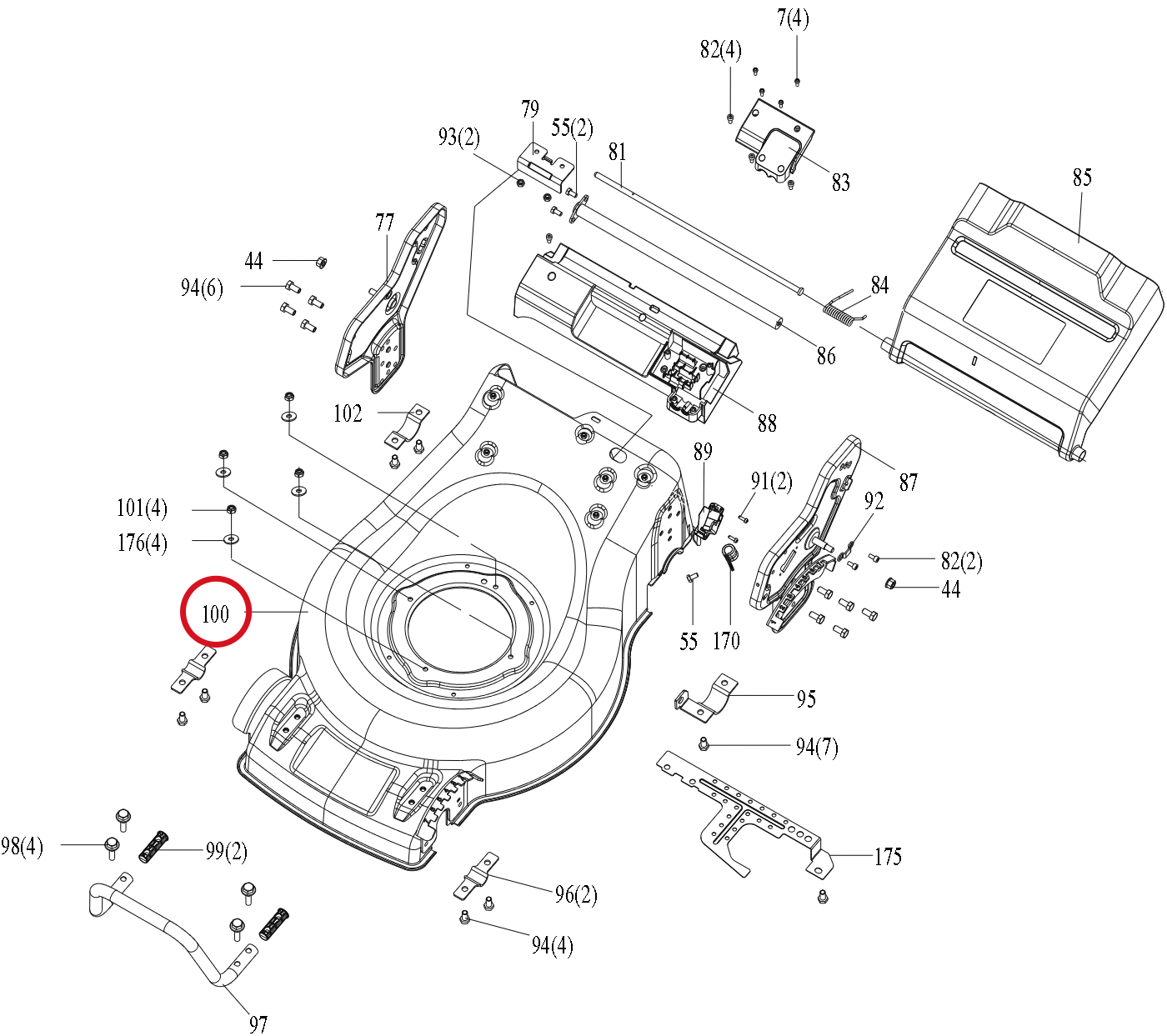 Kress Chassis-Montage 59006491 – Position in der Explosionszeichnung