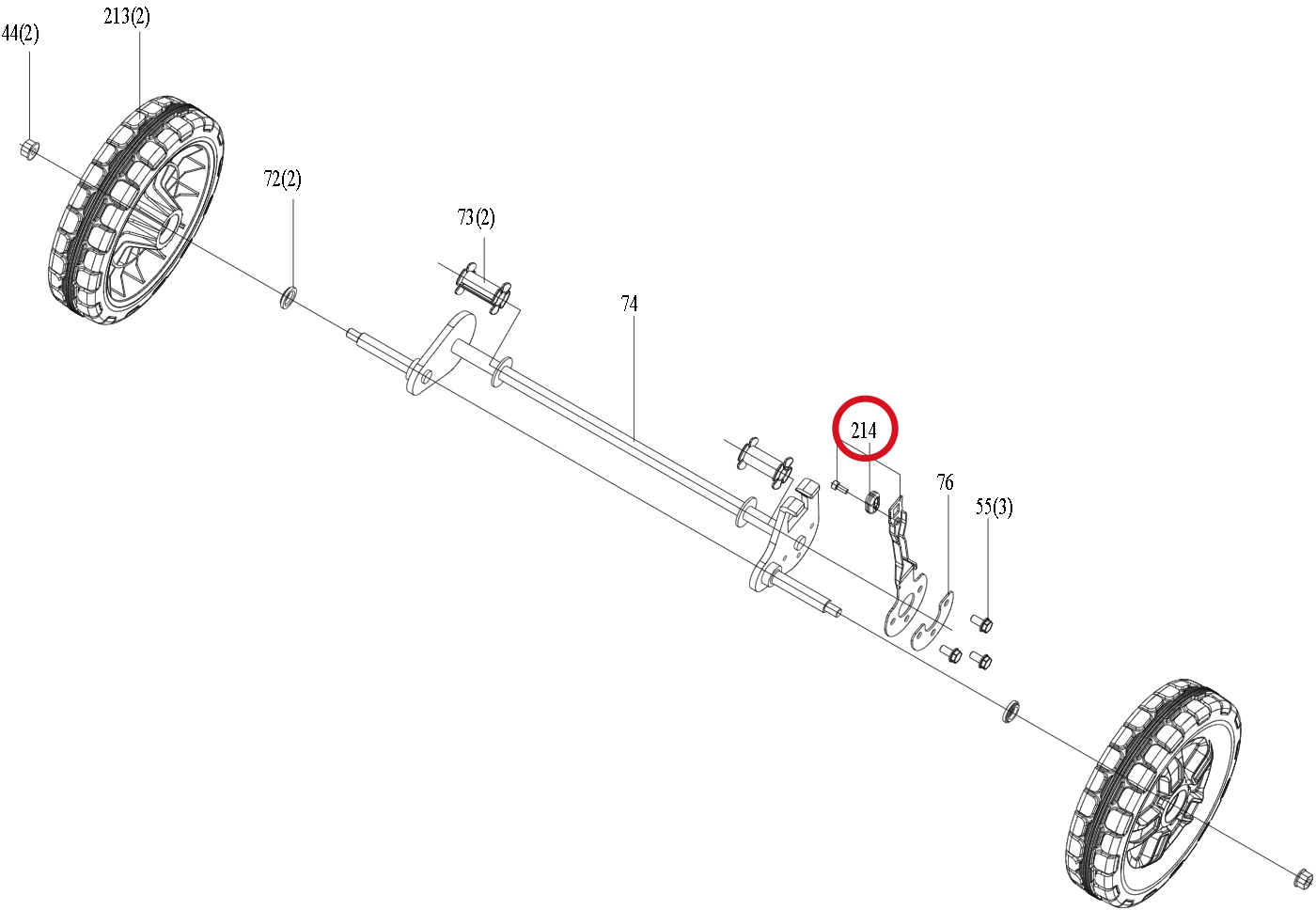 Kress Vorderer Höheneinstellgriff 59006526 – Position in der Explosionszeichnung
