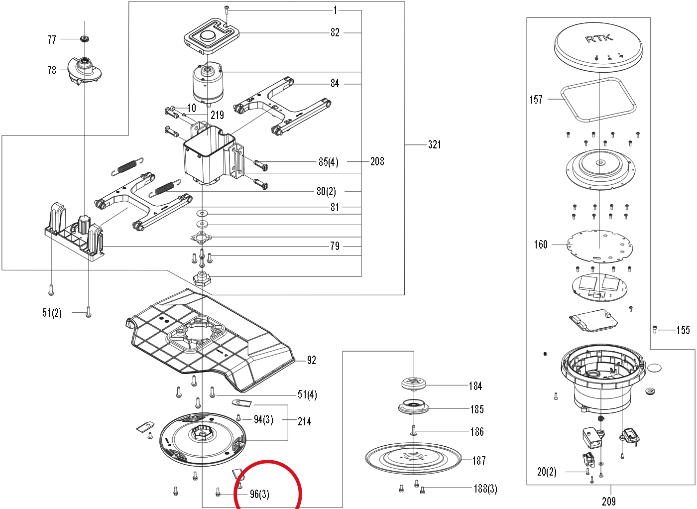Kress Schraube M4x16 59007080 – Position in der Explosionszeichnung