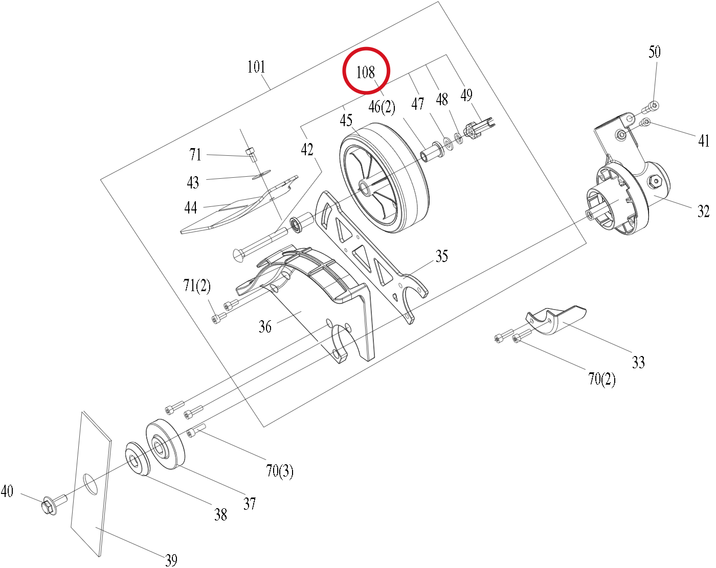 Kress Rollensatz 59007105 – Position in der Explosionszeichnung