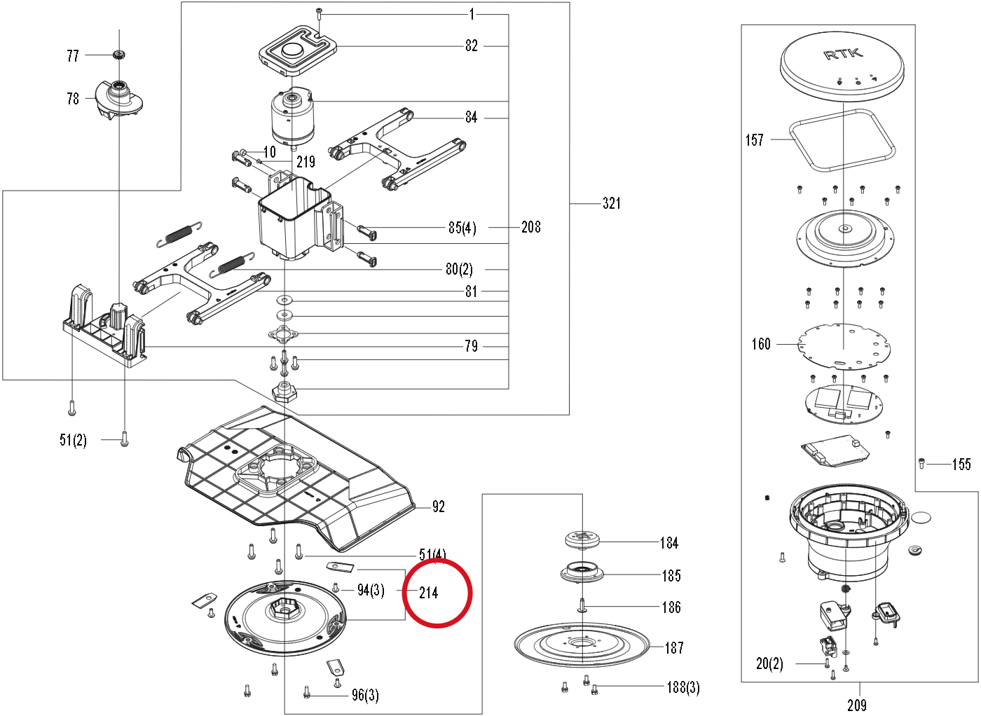 Kress Messerteller komplett 59007129 – Position in der Explosionszeichnung