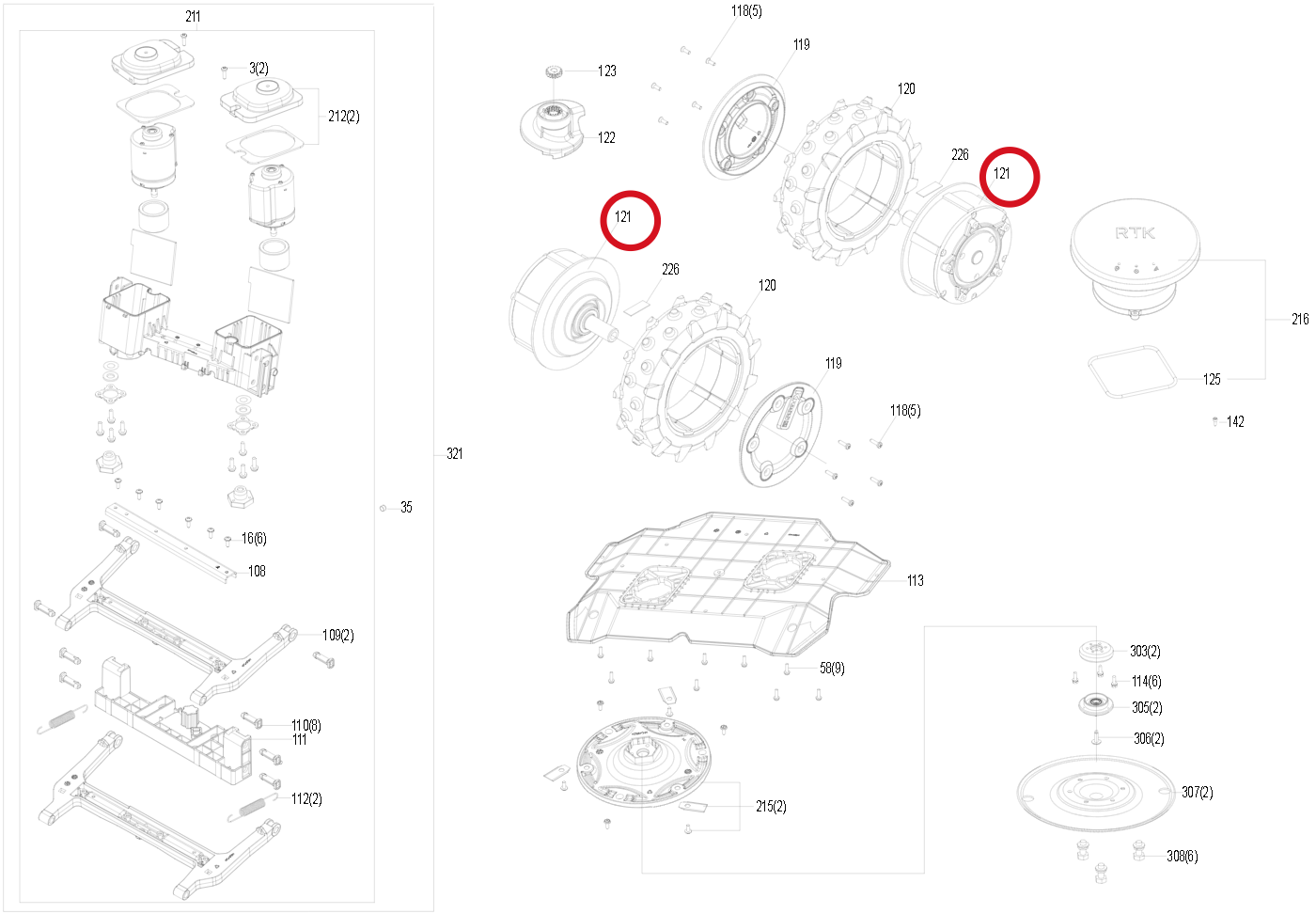 Kress Rad Motor 59007141 – Position in der Explosionszeichnung