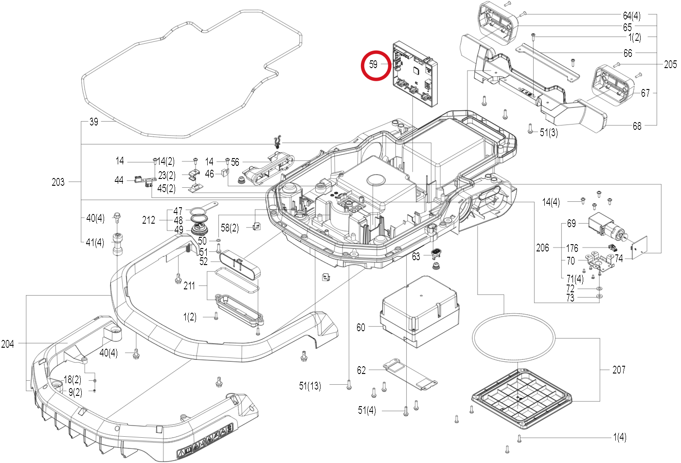 Kress Hauptplatine 59007193 – Position in der Explosionszeichnung