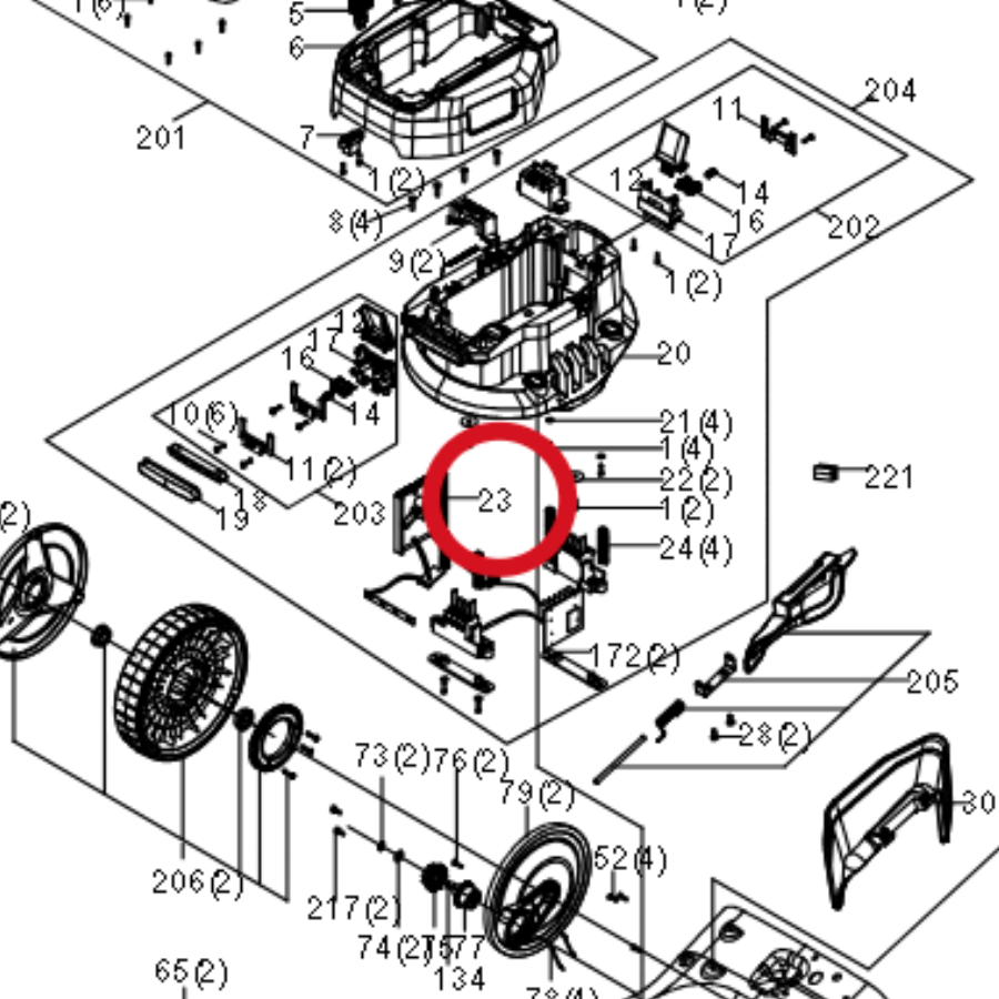 Kress Montage der Steuerplatine 59007473 – Position in der Explosionszeichnung