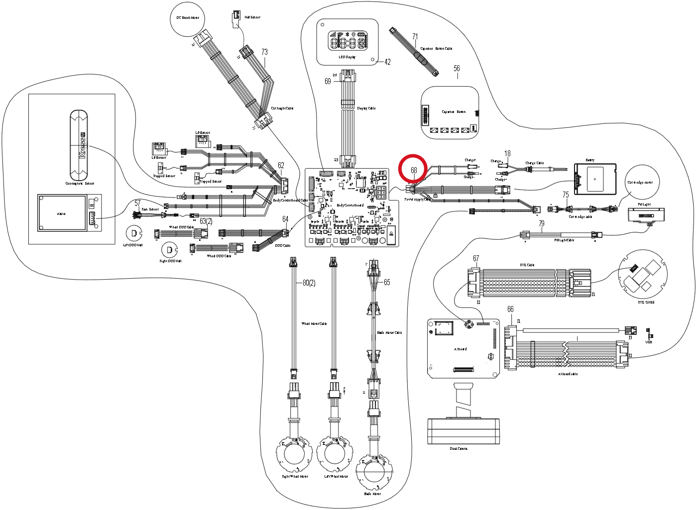 Kress Power-Kabelstrang 59007892 – Position in der Explosionszeichnung