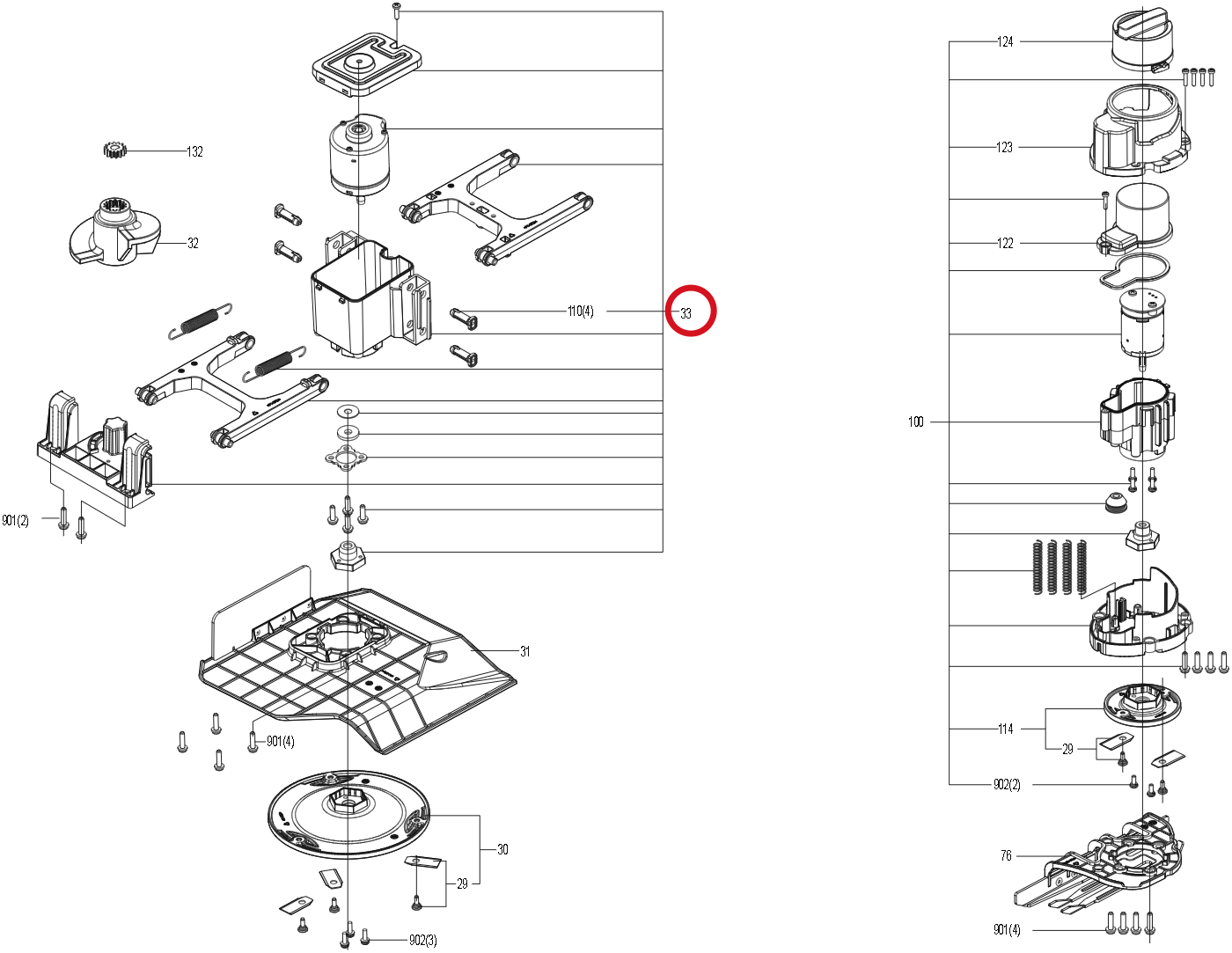 Kress Schneidhöhen-Reglerbaugruppe 59007893 – Position in der Explosionszeichnung