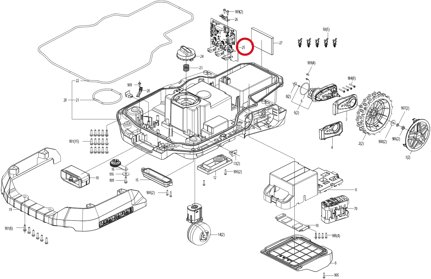 Kress Hauptplatine 59008118 – Position in der Explosionszeichnung