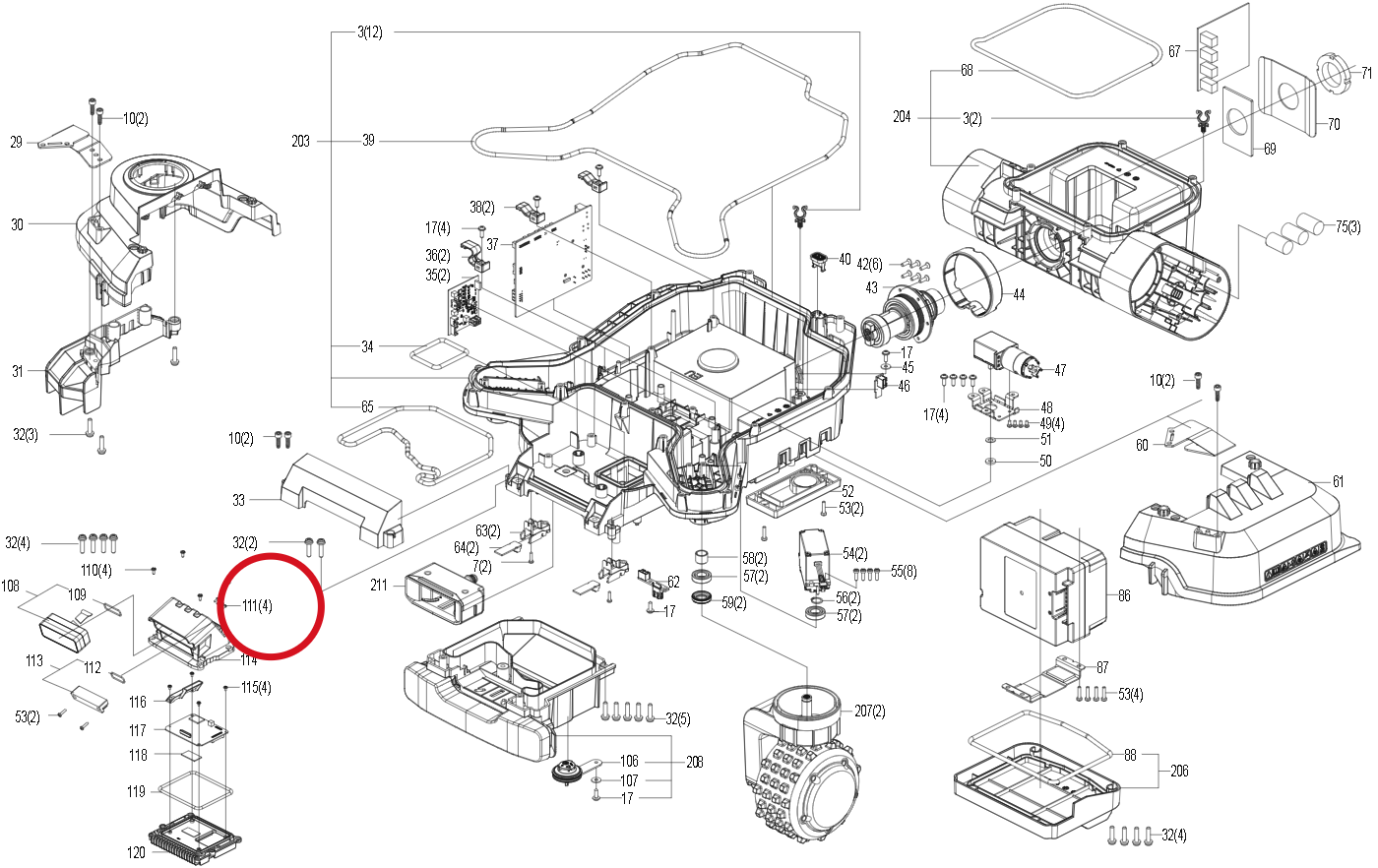 Kress Schraube M3x8 59008405 – Position in der Explosionszeichnung